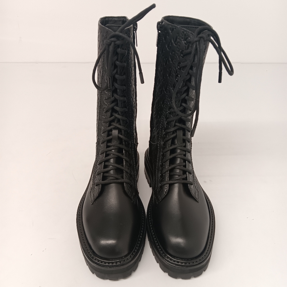 Jimmy Choo Women's Cora Logo Debossed Combat Boots - Picture 4 of 15